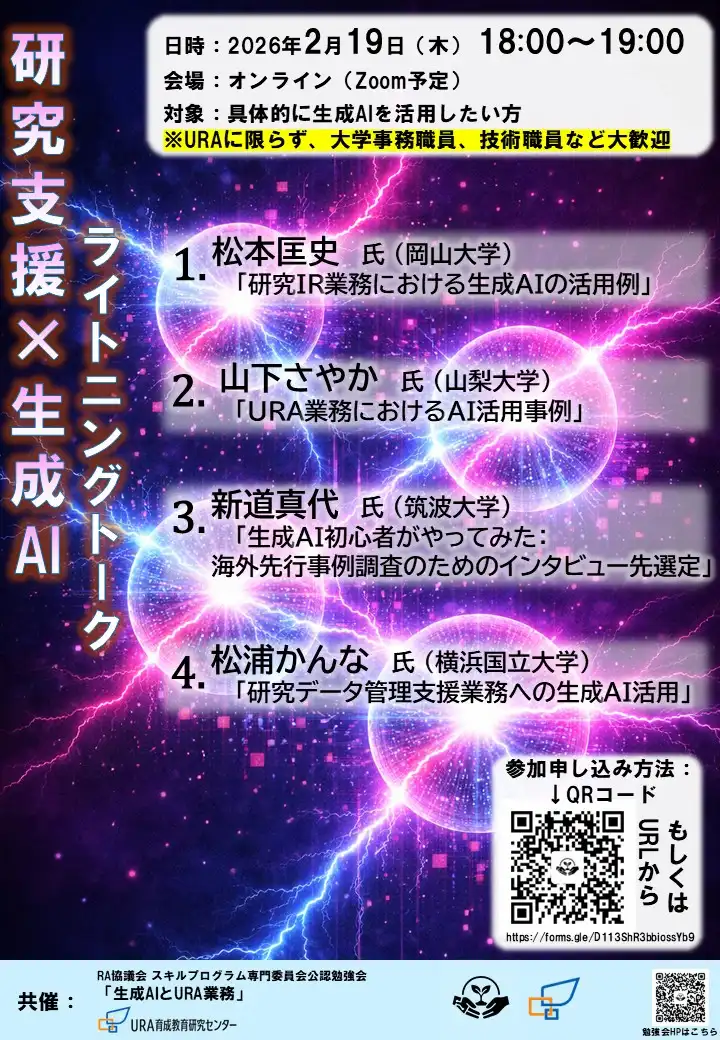研究支援×生成AI ライトニングトークチラシ